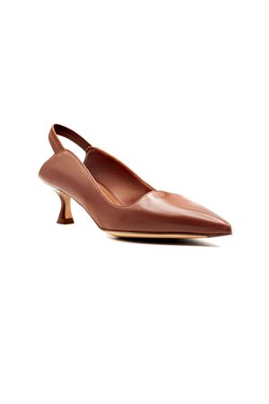 Décolleté slingback in pelle marrone liscia MARA BINI | S158CORTECCIA